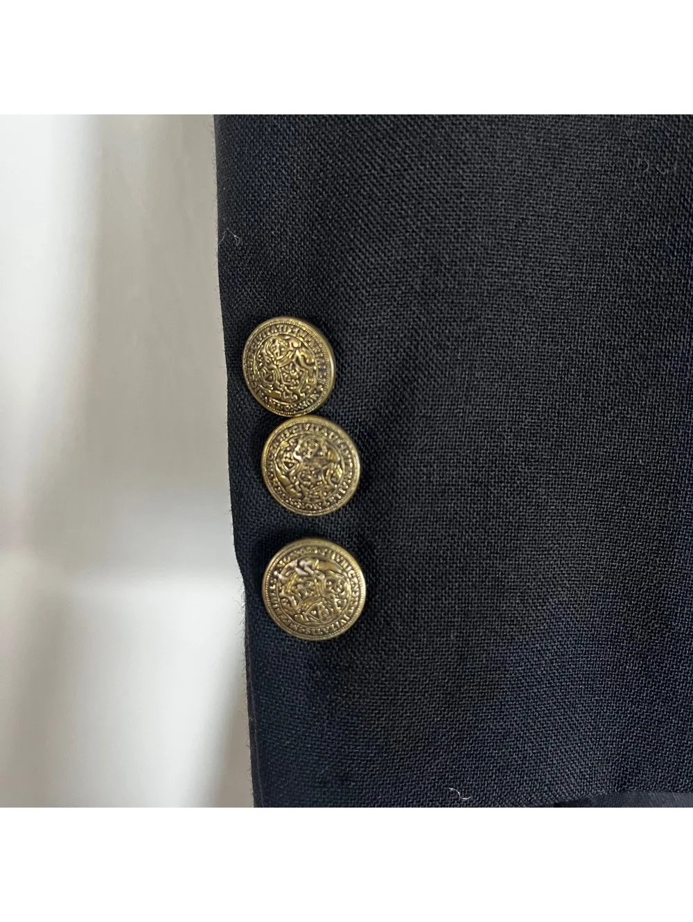Oscar de la Renta Black Blazer with Gold Buttons